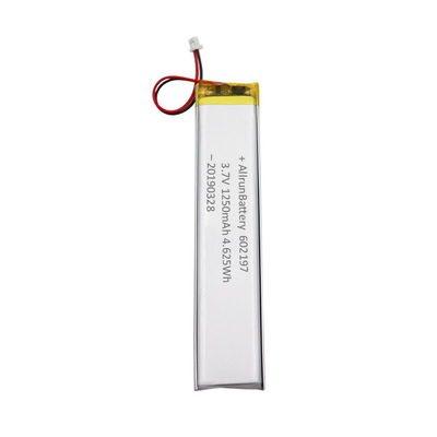 Batería LiPo Ligera Ultra Estrecha 1C Personalizada 3.7V 1250mAh 602197
