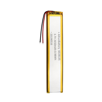 baterías de polímero de litio de 3.7V 2650mAh baterías LiPo personalizadas ultra estrechas de 6 mm