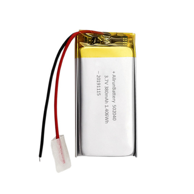 Batería LiPo delgada de 3,7 V y 380 mAh Batería recargable de iones de litio personalizada