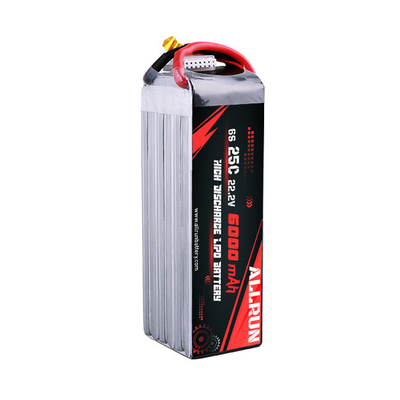 batería médica de LiPo de la tarifa 6S 6000mAh de la batería de litio de 22.2V 25C alta C