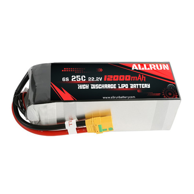 RC 25C 6S 12000mAh LiPo Batería 22.2V Paquete de batería de alta tasa C