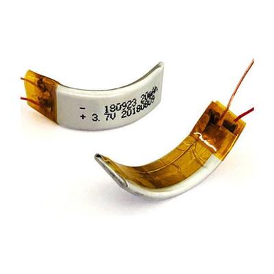 paquete de batería de polímero de litio curvo de la batería personalizada de 3.7V 22mAh LiPo