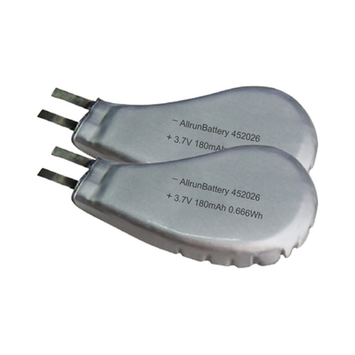 452026 batería de polímero de litio recargable de encargo de la batería de 3,7 V 180mAh LiPo usable