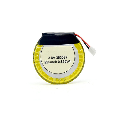 Batería de polímero de litio de 225 mAh y 3,8 V, batería redonda/LiPo para auriculares Bluetooth