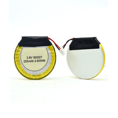 Batería de polímero de litio de 225 mAh y 3,8 V, batería redonda/LiPo para auriculares Bluetooth