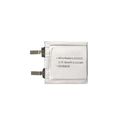 Batería LiPo de 3,7 V y 30 mAh, celda de batería ultrafina de polímero de litio de 1mm, 012323