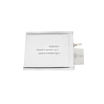 Batería ultra fina de LiPo de las tarjetas inteligentes 110mAh 3.7V Batería larga de la vida útil del ciclo