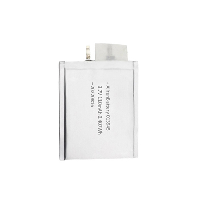 Batería ultra fina de LiPo de las tarjetas inteligentes 110mAh 3.7V Batería larga de la vida útil del ciclo