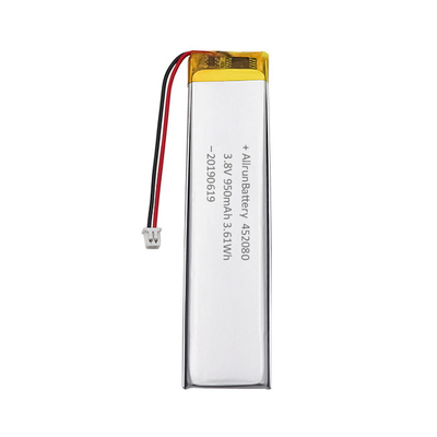 Batería LiPo ultra estrecha de electrónica portátil 3.8V 950mAh 452080