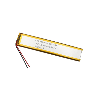 baterías de polímero de litio de 3.7V 2650mAh baterías LiPo personalizadas ultra estrechas de 6 mm