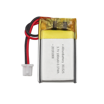 0.37Wh 3.7V 100mAh Mini Batería LiPo Recargable Aduana 351523
