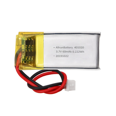 Mini Bateria LiPo Personalizada Recargable Ligera 3.7V 60mAh 401020