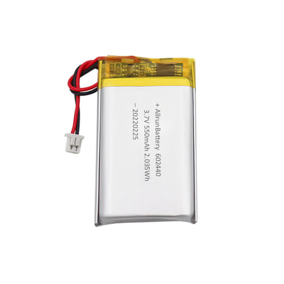 Batería LiPo recargable fina y potente personalizada 3,7 V 550mAh 602440
