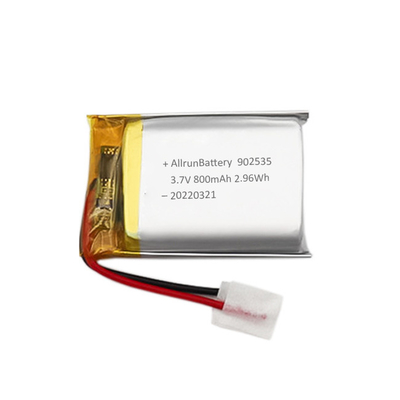 Batería ligera recargable LiPo 800mAh 3.7V 902535 para dispositivos médicos