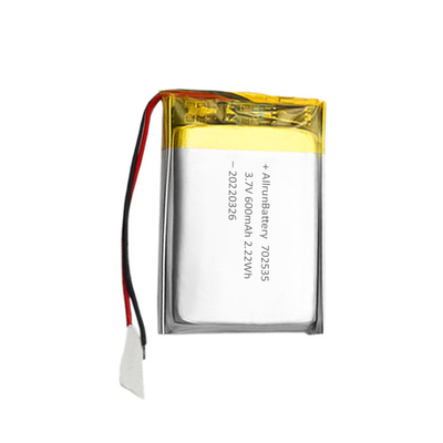 Batería de polímero de litio de celda única Batería LiPo de 3,7 V 600 mAh