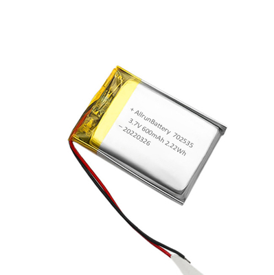 Batería de polímero de litio de celda única Batería LiPo de 3,7 V 600 mAh