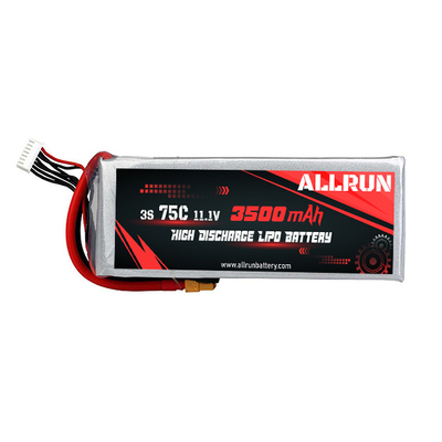 3S 3500mAh 11.1 V Batería LiPo de alta descarga Batería de polímero de litio 75C