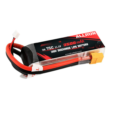 3S 3500mAh 11.1 V Batería LiPo de alta descarga Batería de polímero de litio 75C