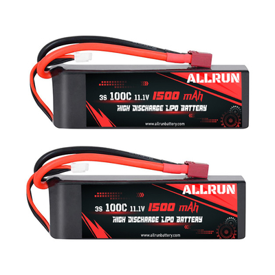 Paquete de batería LiPo recargable de alta descarga 100C 1500mAh 3S 11.1V