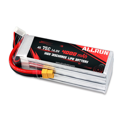 75C 4000mAh 4S LiPo Battery14.8V Paquete de batería LiPo de alta tasa C
