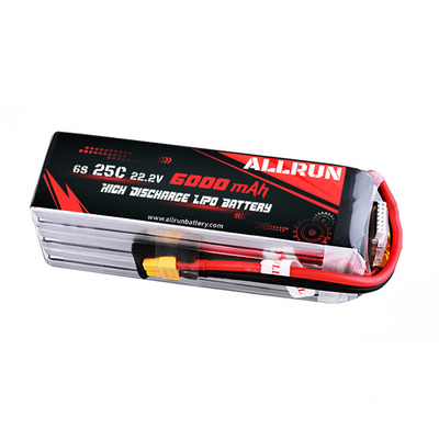 batería médica de LiPo de la tarifa 6S 6000mAh de la batería de litio de 22.2V 25C alta C