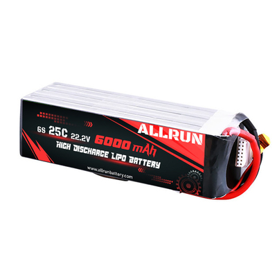 batería médica de LiPo de la tarifa 6S 6000mAh de la batería de litio de 22.2V 25C alta C