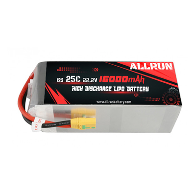 Paquete de batería LiPo de alta descarga de herramientas eléctricas 25C 22.2V 6S 16000mAh