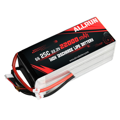25C 6S 22000mAh Batería LiPo 22.2V Paquete de batería LiPo de alta tasa C
