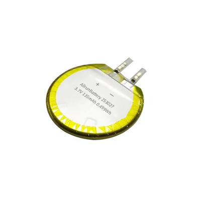 Batería de polímero de litio de encargo confiable de la batería redonda segura de 3.7V 135mAh LiPo