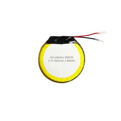 Polímero de litio redondo de la batería recargable de la batería LiPo de 3,7 V 380mAh de la aduana