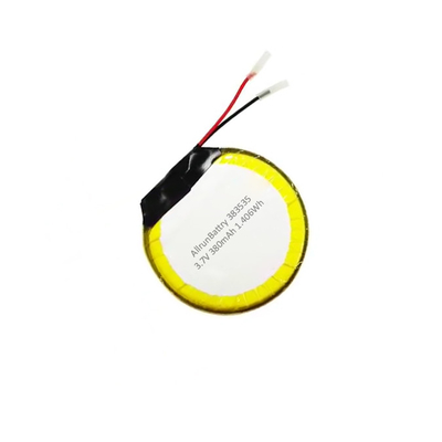 Polímero de litio redondo de la batería recargable de la batería LiPo de 3,7 V 380mAh de la aduana