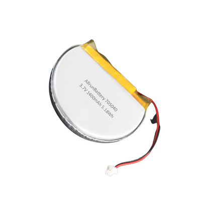 Célula de batería redonda de encargo 3.7V 1400mAh LiPo 705040 con capacidad de alto nivel