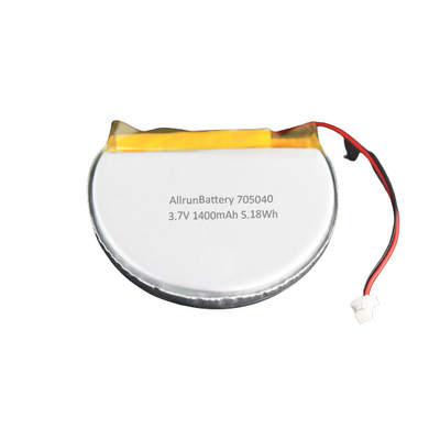 Célula de batería redonda de encargo 3.7V 1400mAh LiPo 705040 con capacidad de alto nivel