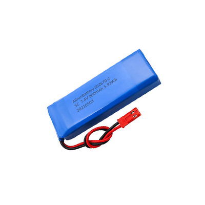 Batería de litio médica 5C 2S1P 7.4 V 800mAh Paquete de batería LiPo