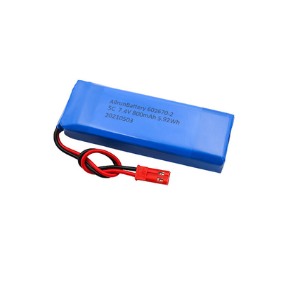 Batería de litio médica 5C 2S1P 7.4 V 800mAh Paquete de batería LiPo