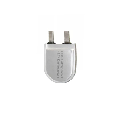 302128 batería de polímero de litio personalizada 1C de la forma de U de la batería LiPo de 3,7 V 80mAh